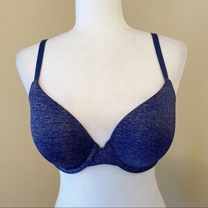 Victoria’s Secret Convertible Uplift Semi Demi Heathered Blue Bra - 32DD